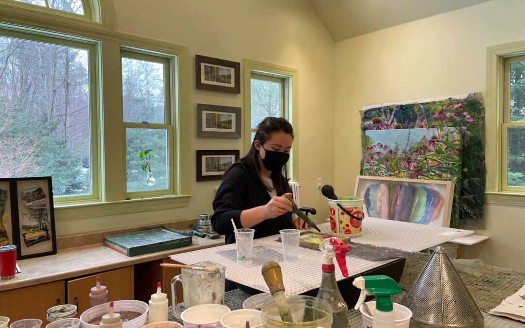 Papermaking workshop with Andover High School Art Teacher Kaitlin Dierze.