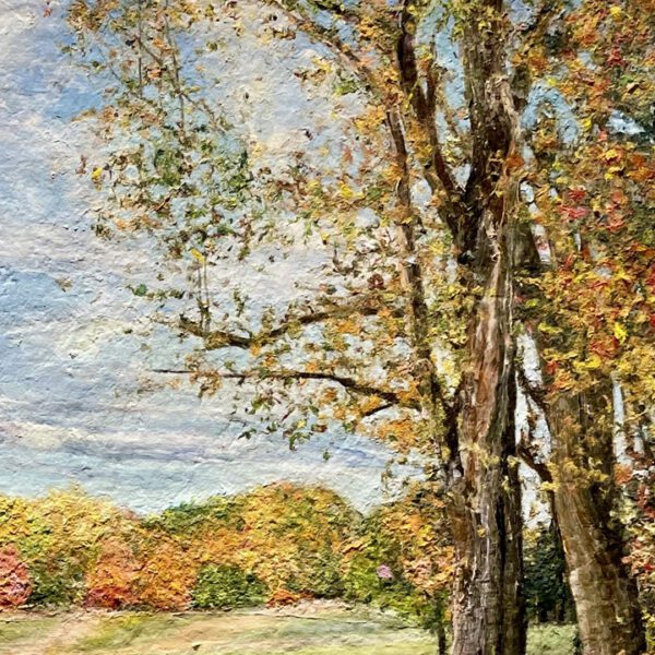 SOLD. Autumn Afternoon, River Road, MA. 40 x 30 x 2 inches. - Image 2